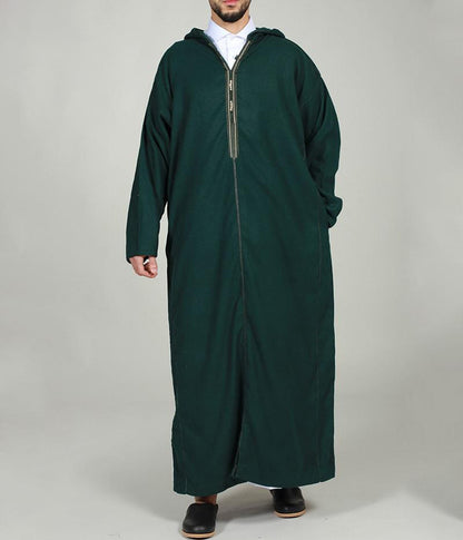 Elegant Moroccan Hooded Djellaba - Moroccan Thobe