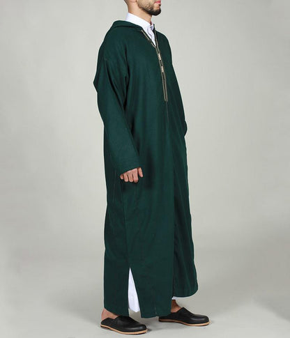 Elegant Moroccan Hooded Djellaba - Moroccan Thobe