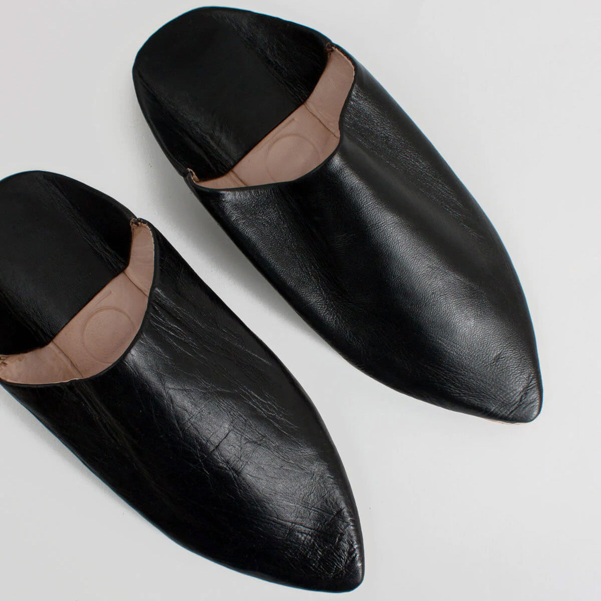 Handmade Black Moroccan Babouche Men's Slippers – Traditional Leather Shoes from Marrakech