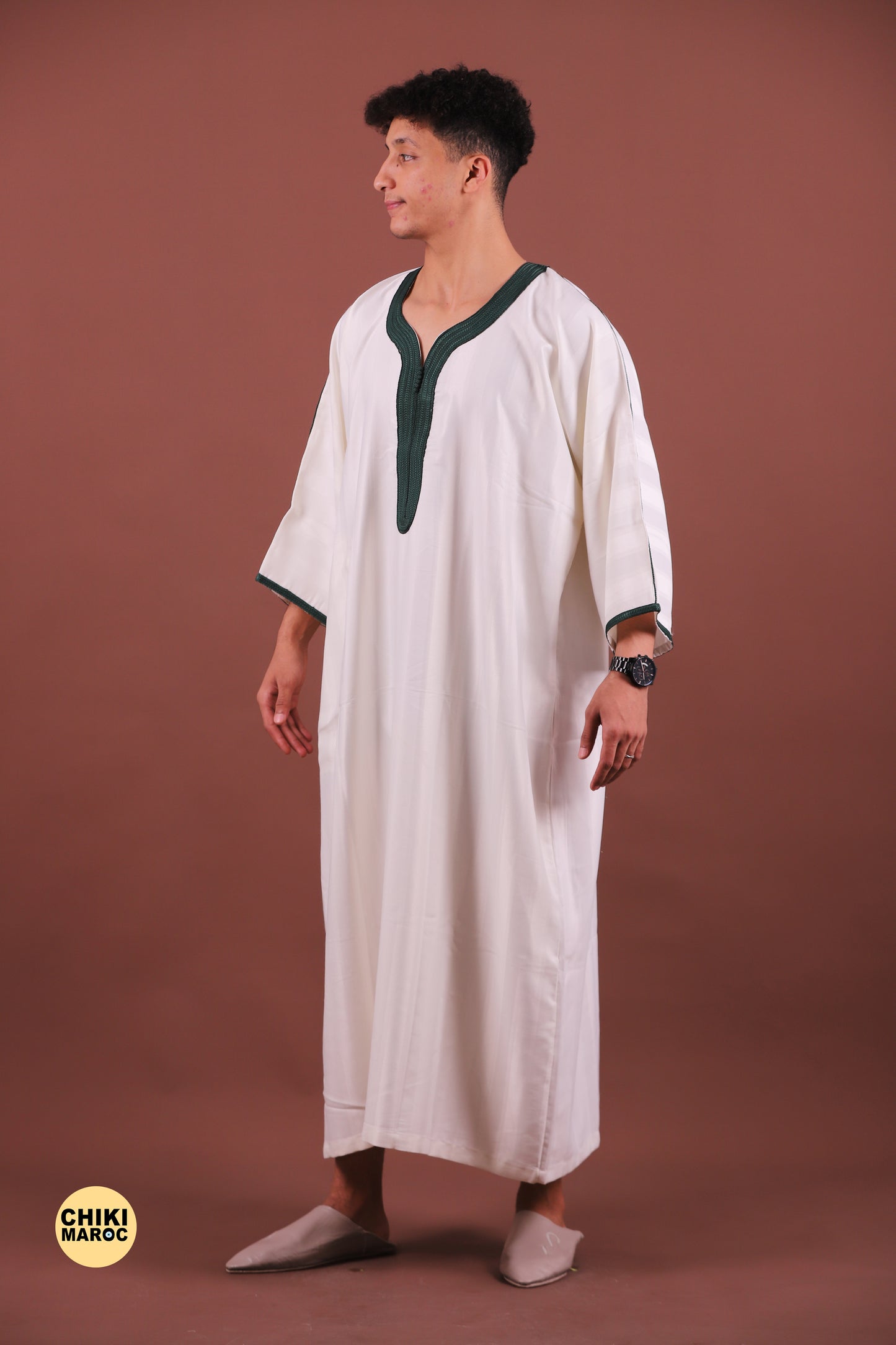 Elegant White Moroccan Thobe for Men - Traditional Garment