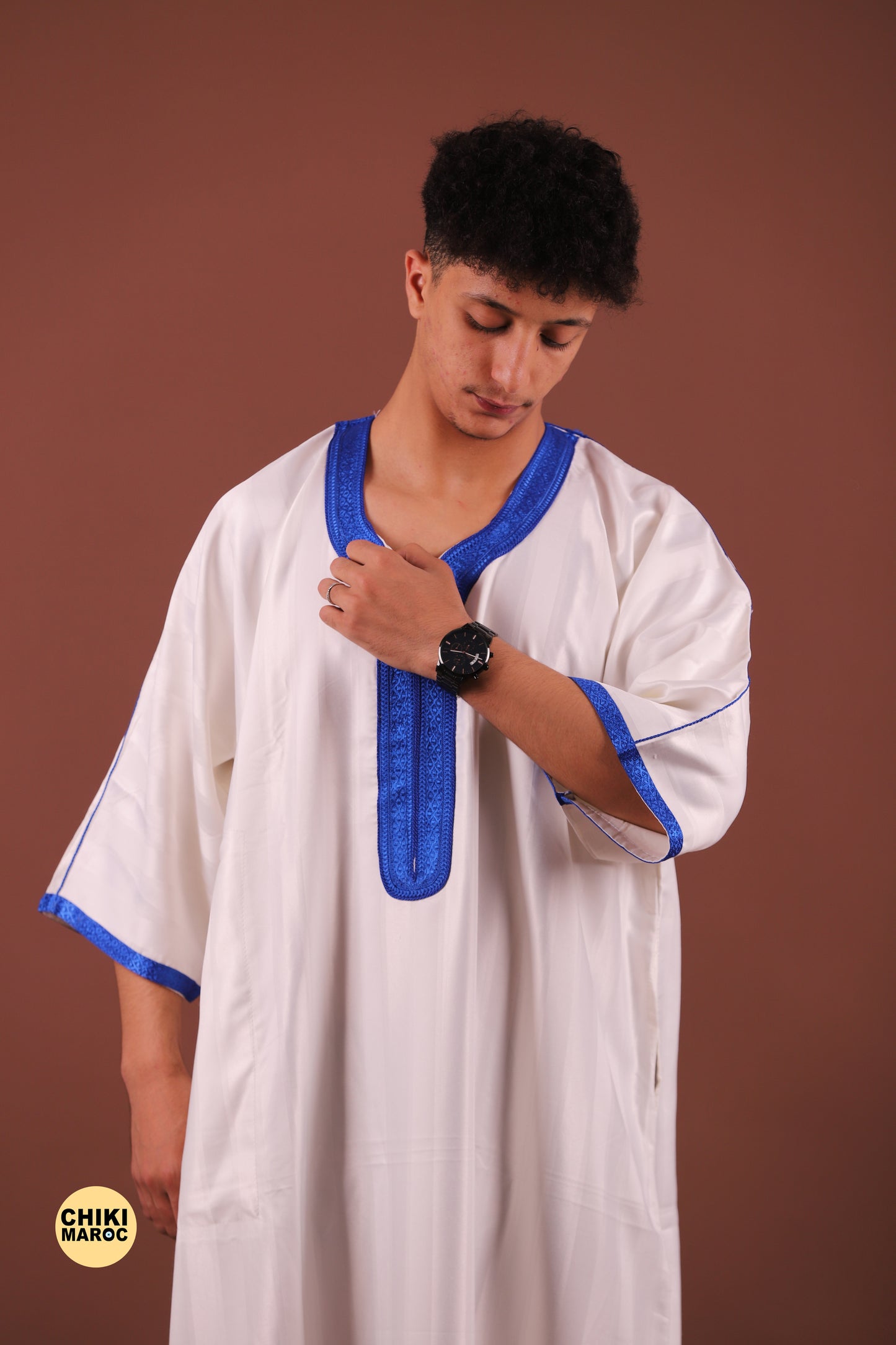 Elegant White Moroccan Thobe for Men - Traditional Garment