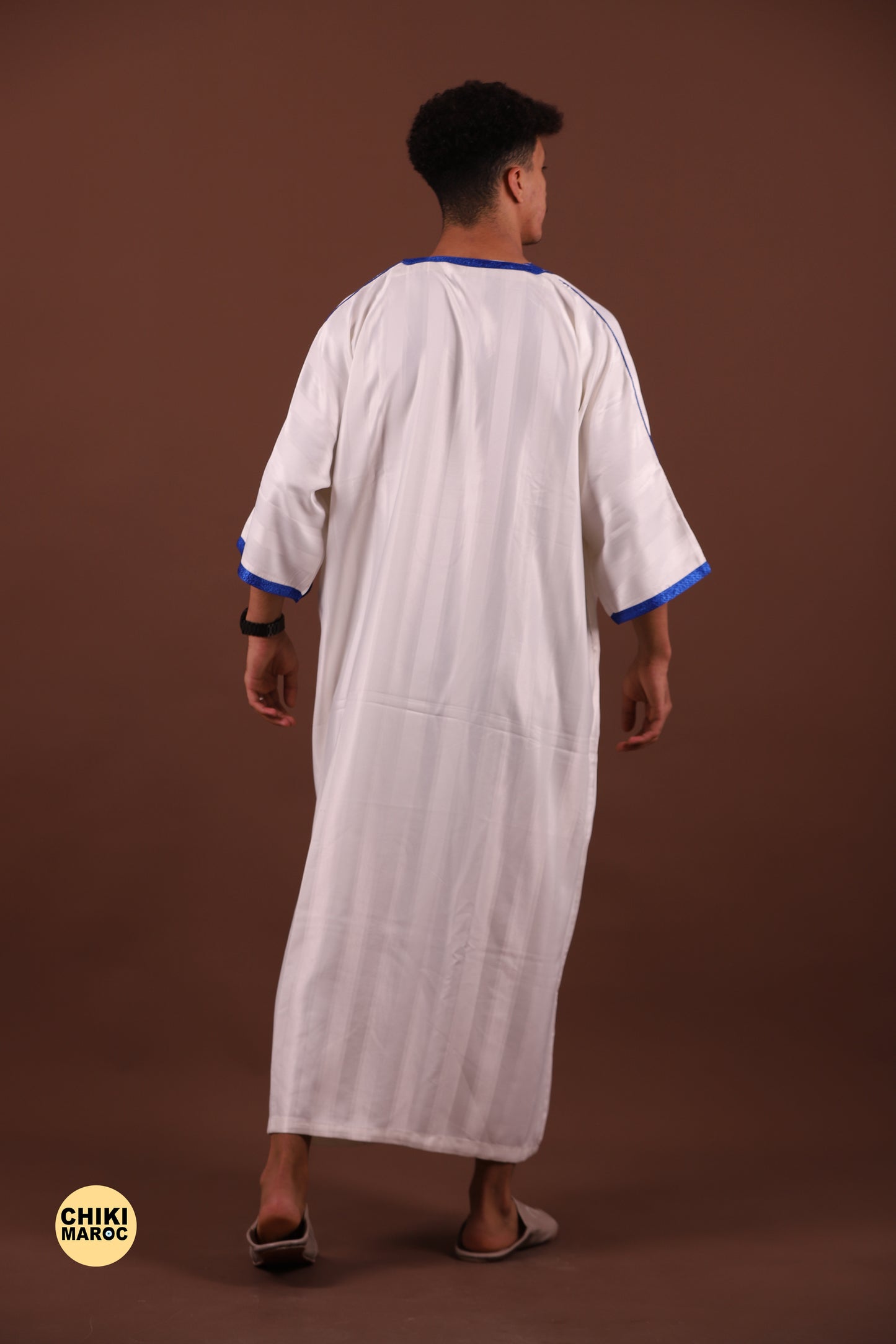 Elegant White Moroccan Thobe for Men - Traditional Garment