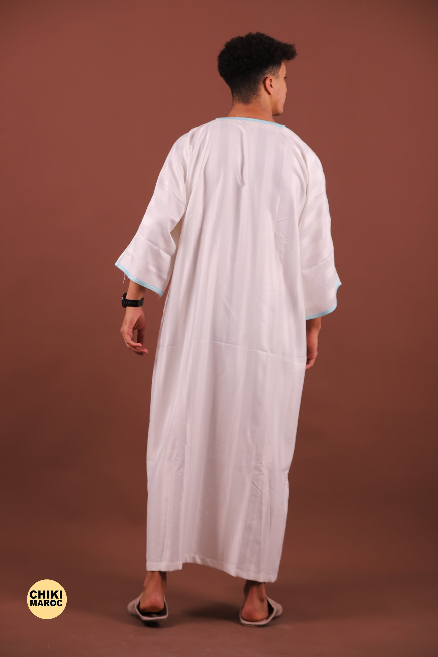 Elegant White Moroccan Thobe for Men - Traditional Garment