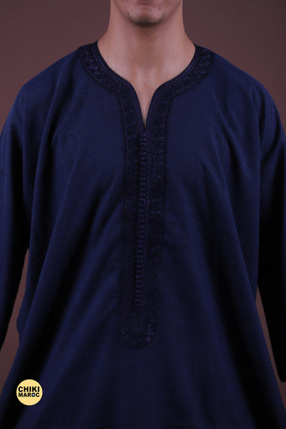 Dark blue Moroccan Muslim Thobes | Classic & Modern Styles