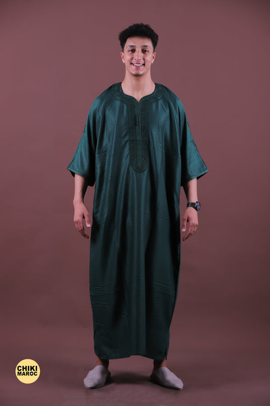 Dark green Black Moroccan Muslim Thobes | Traditional & Modern Styles