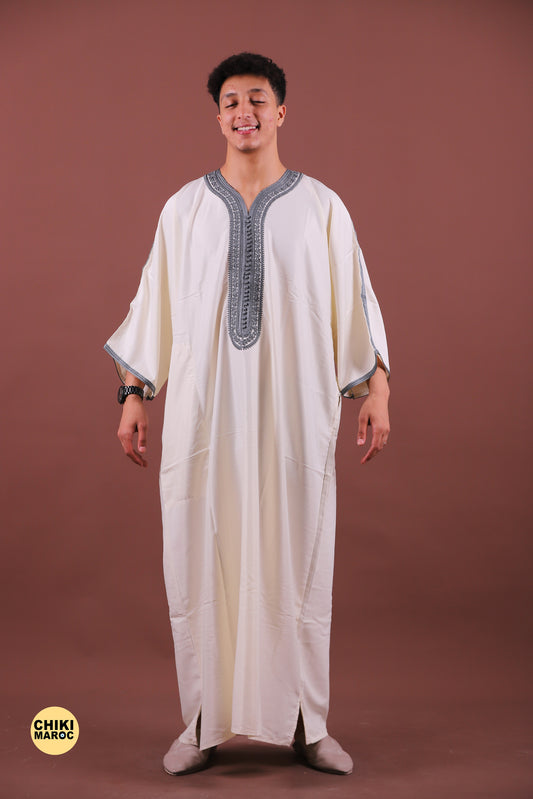 Elegant Moroccan kaftan for men with Embroidery