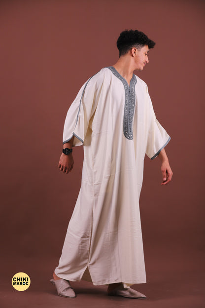 Elegant Moroccan kaftan for men with Embroidery