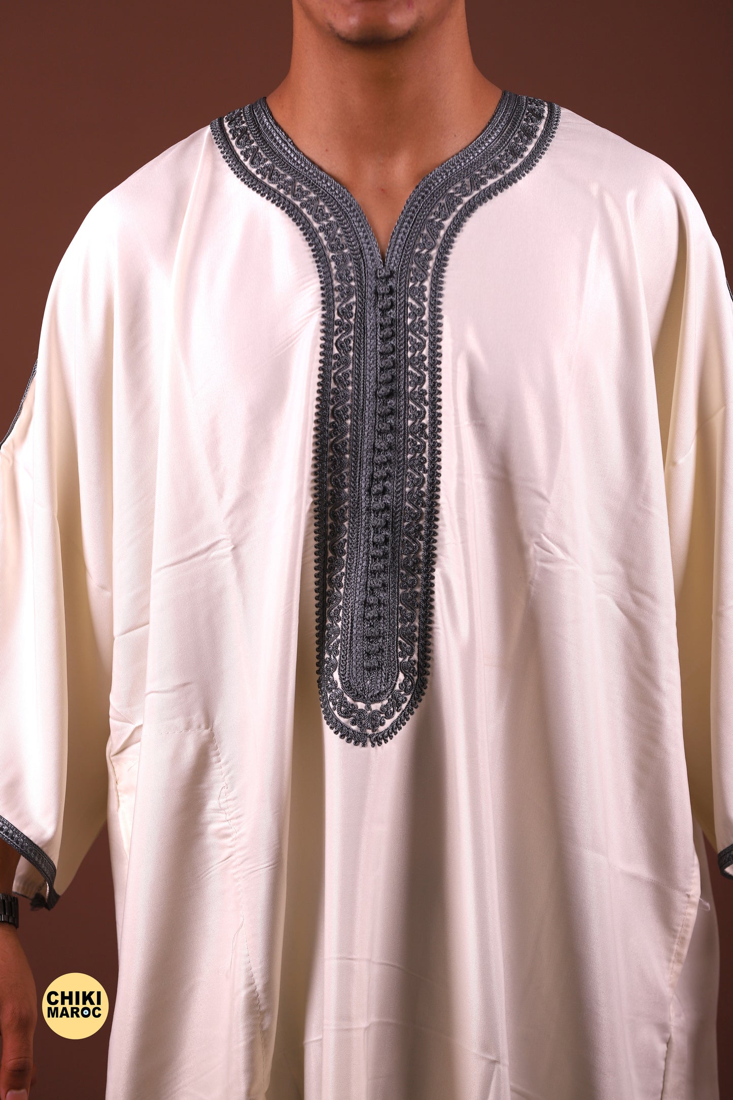 Elegant Moroccan kaftan for men with Embroidery