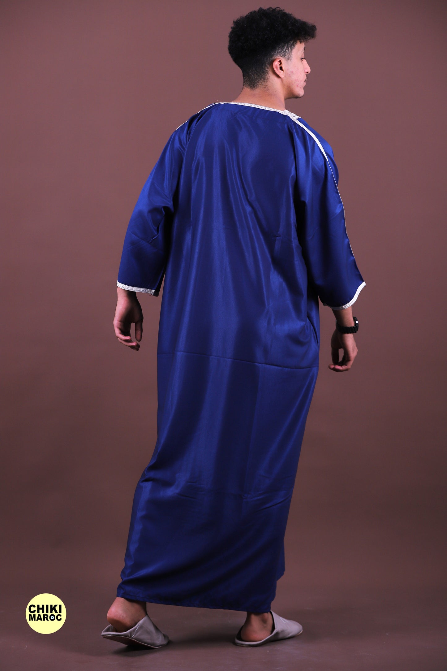 Blue & Grey Moroccan Thobe for Men - Traditional & Stylish