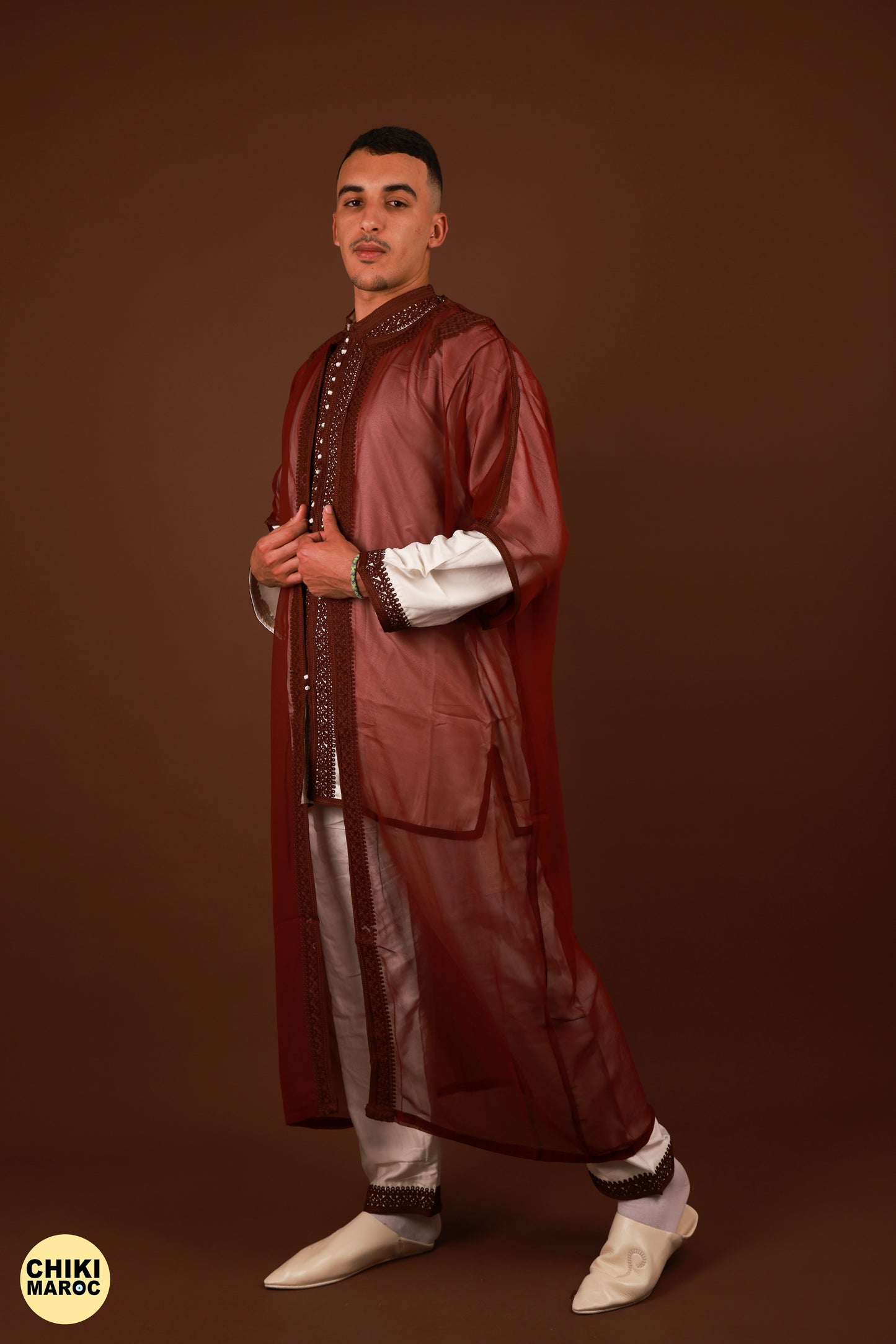 Red Moroccan Jabador, Muslim Nikkah Dress for Men