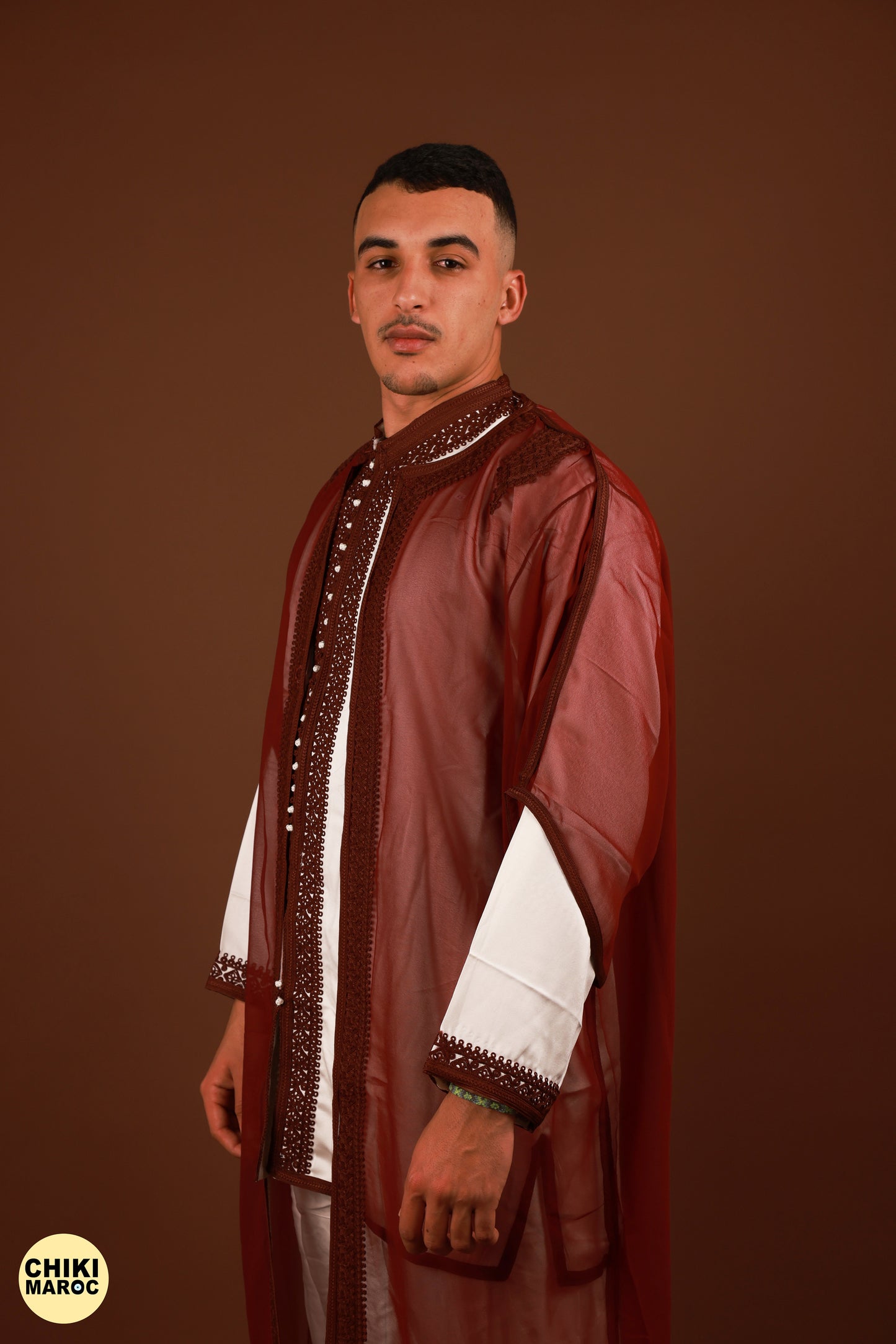 Red Moroccan Jabador, Muslim Nikkah Dress for Men