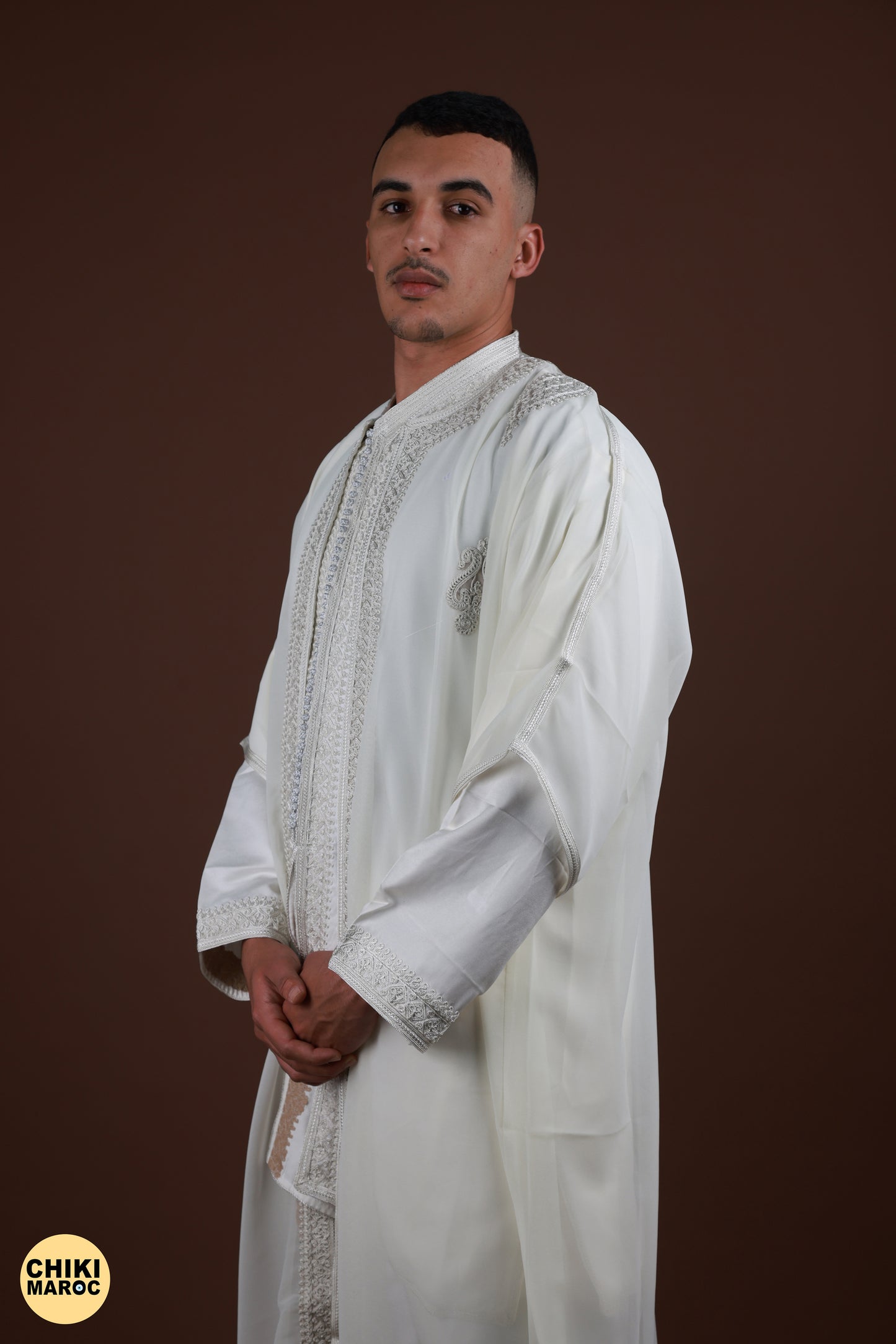 White Moroccan Jabador 3 pieces, Muslim Nikkah Dress for Men