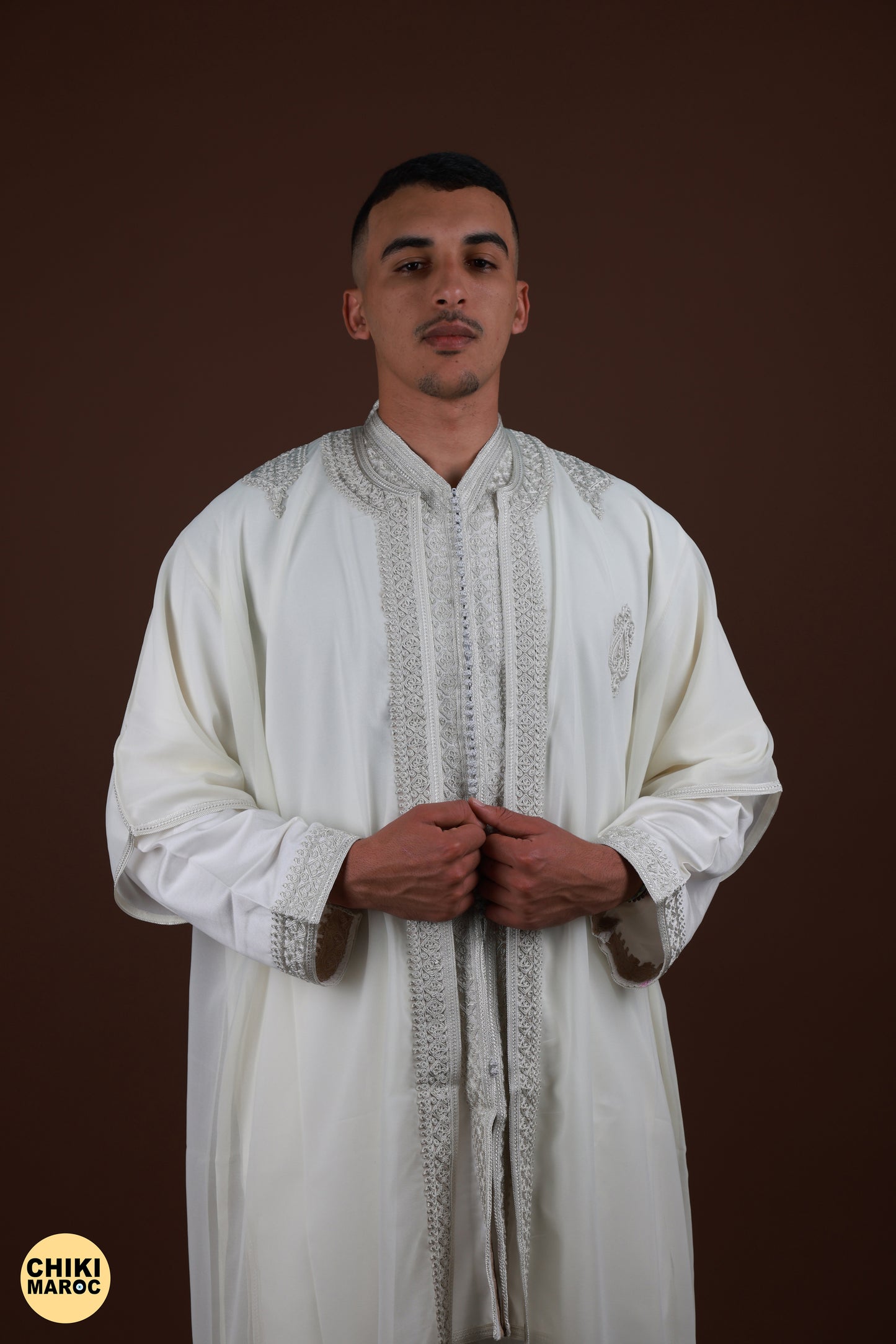 White Moroccan Jabador 3 pieces, Muslim Nikkah Dress for Men