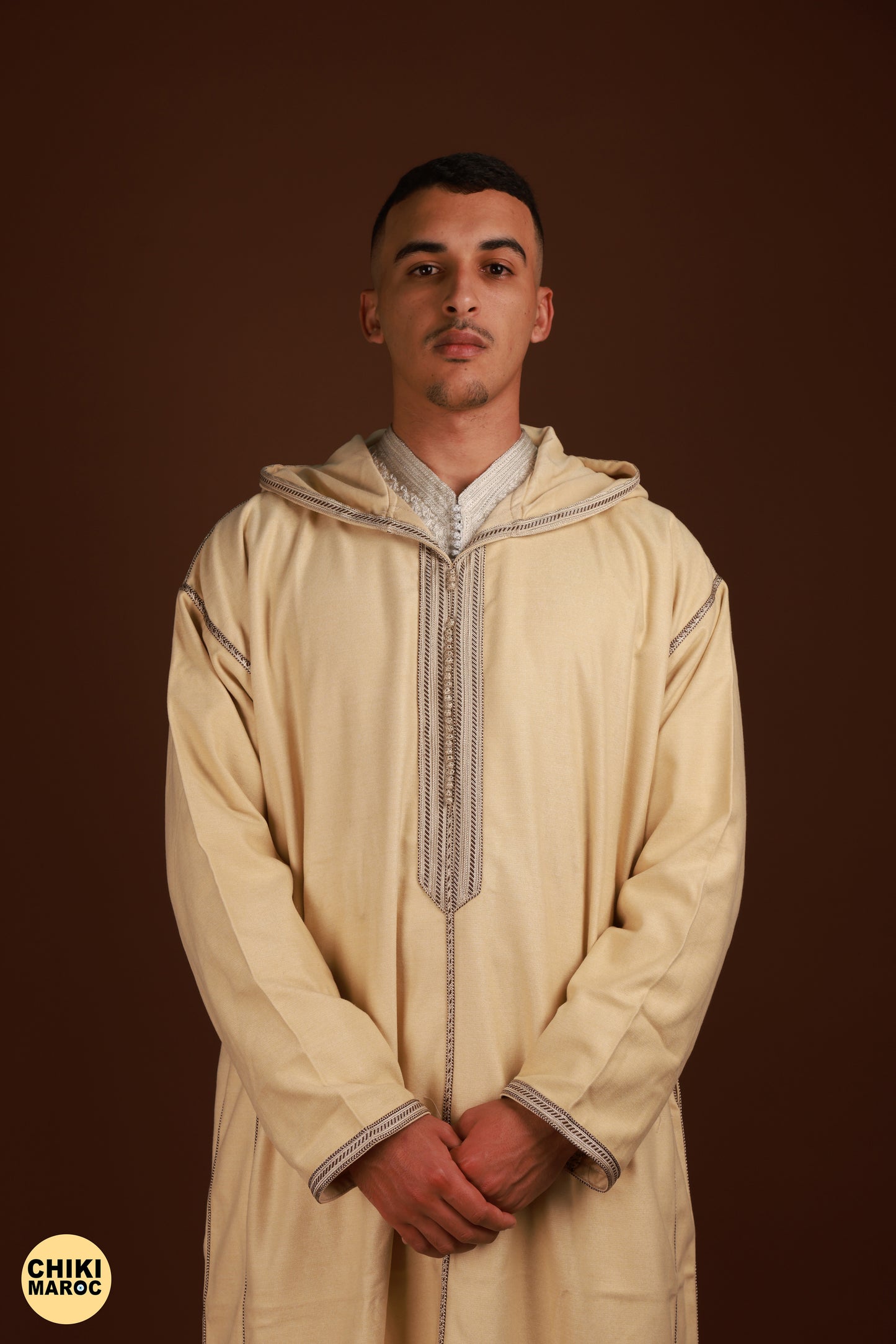 Elegant Hooded Thick White Moroccan Djellaba I Special Moroccan Thobe for men