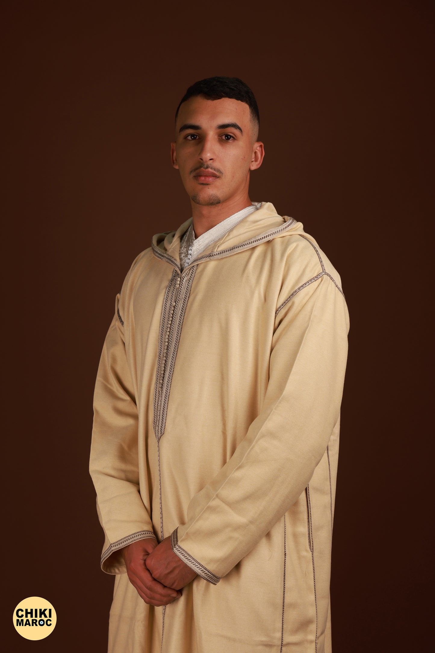 Elegant Hooded Thick White Moroccan Djellaba I Special Moroccan Thobe for men