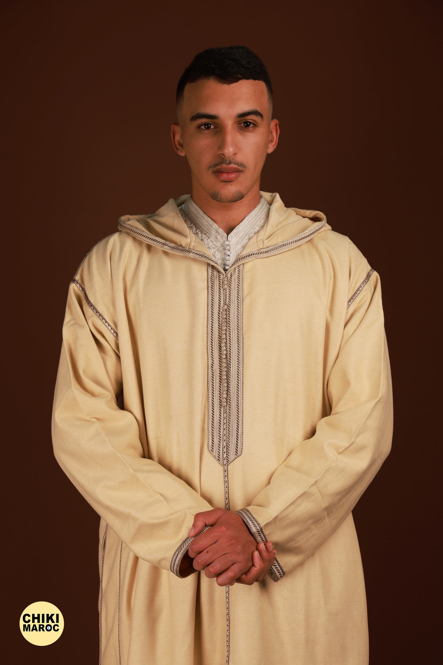 Elegant Hooded Thick White Moroccan Djellaba I Special Moroccan Thobe for men