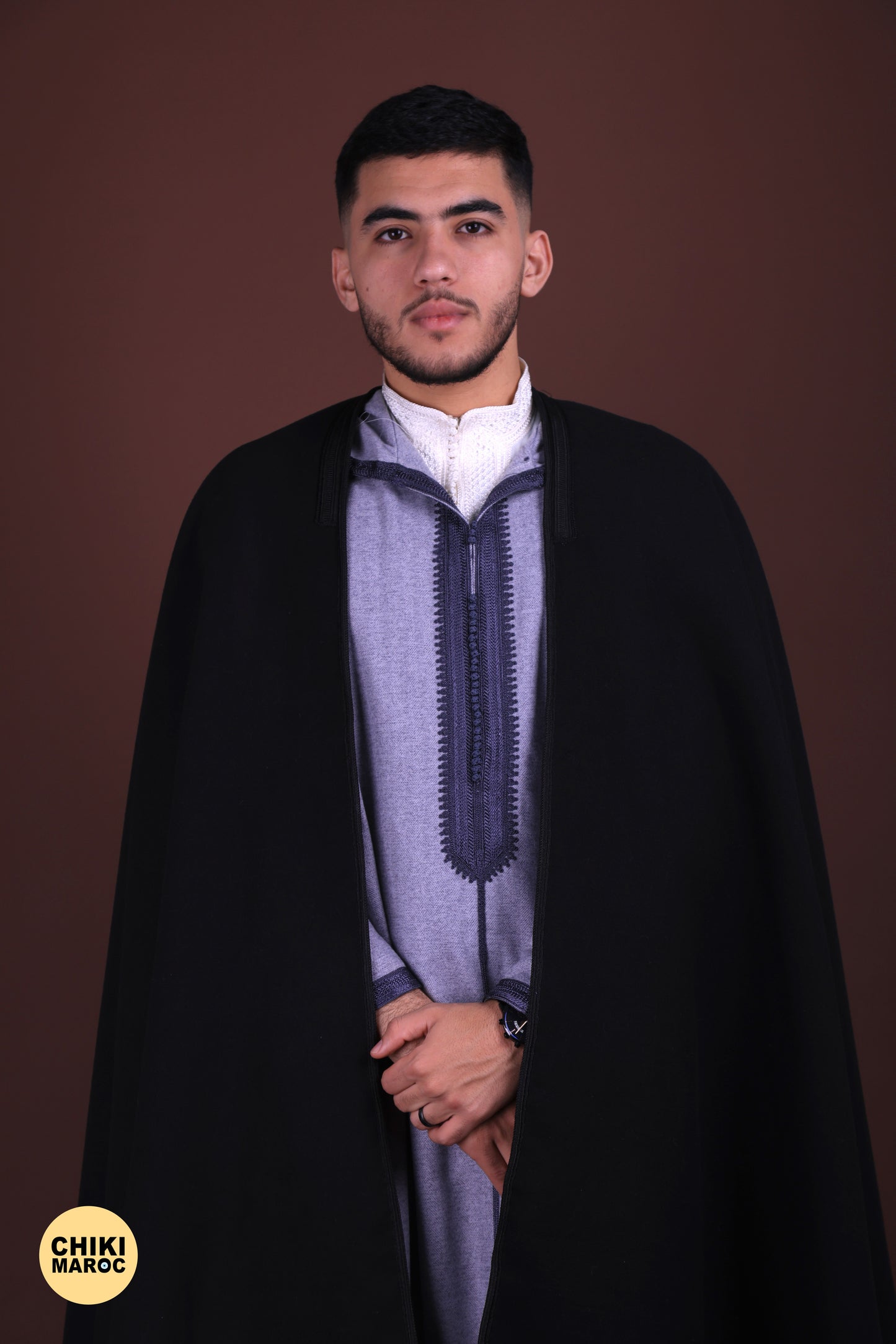 Moroccan Black Salham - Embrace the Elegance of Tradition