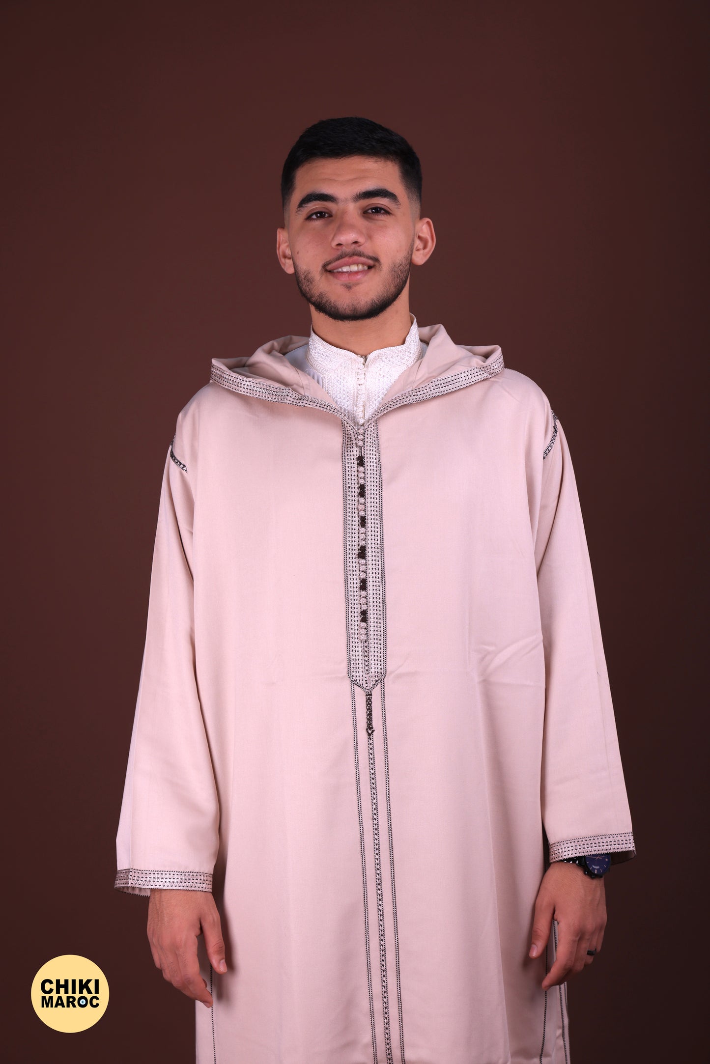 Creamy Elegant Hooded Moroccan Djellaba I Special Elegant Djellaba