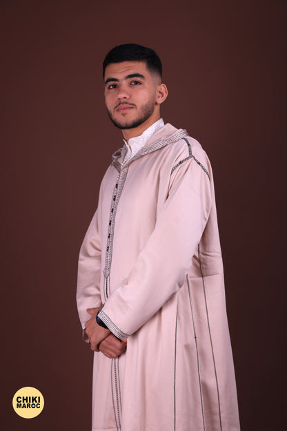 Creamy Elegant Hooded Moroccan Djellaba I Special Elegant Djellaba