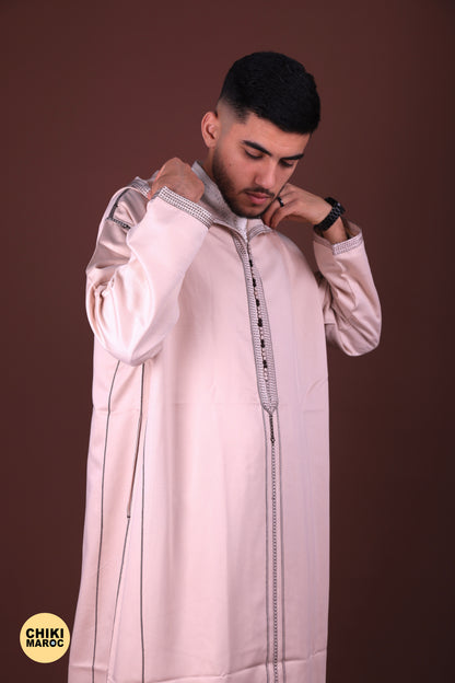 Creamy Elegant Hooded Moroccan Djellaba I Special Elegant Djellaba