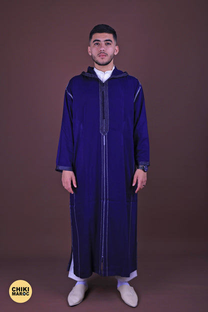 Blue Elegant Hooded Moroccan Djellaba men I Special Elegant Djellaba