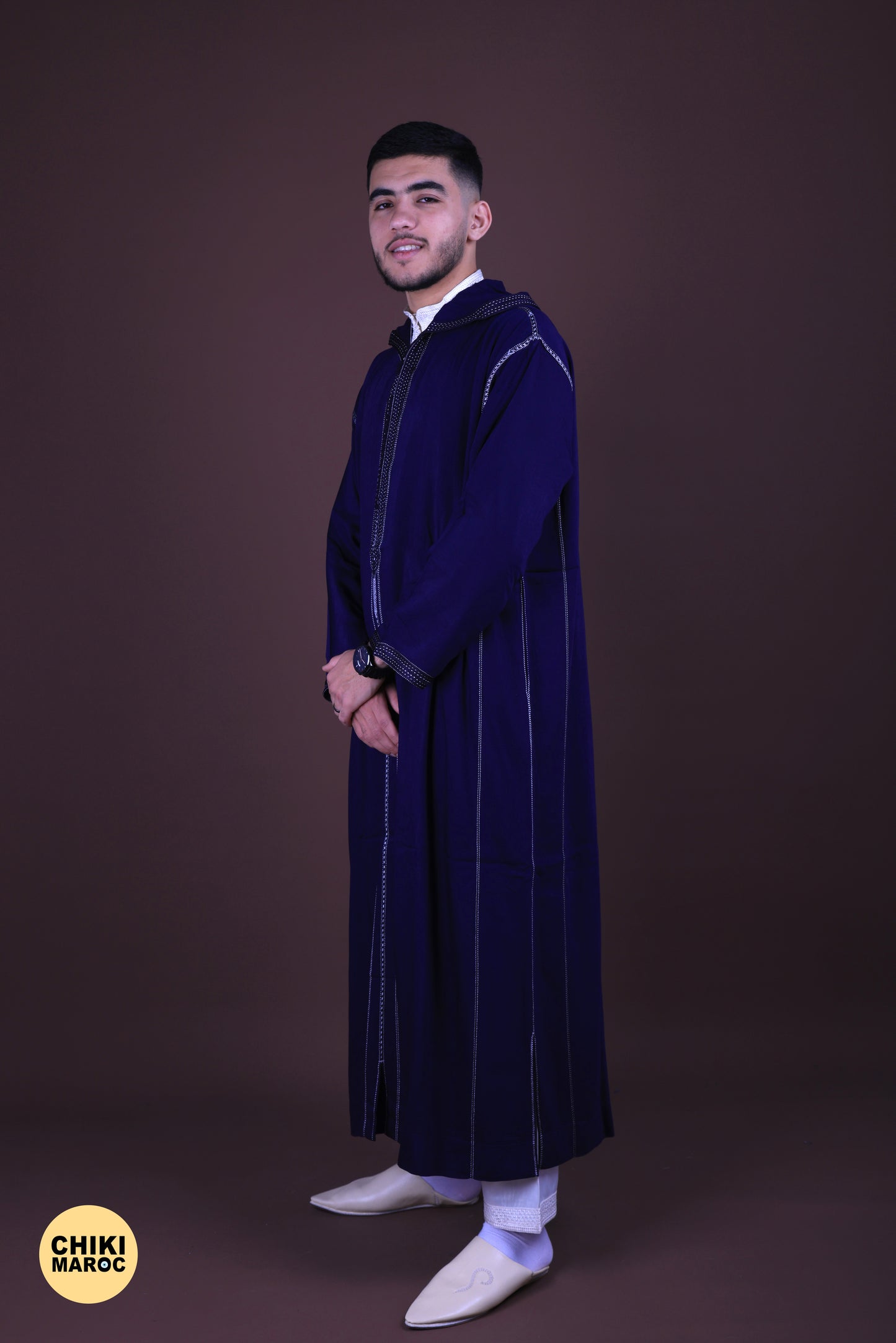 Blue Elegant Hooded Moroccan Djellaba men I Special Elegant Djellaba