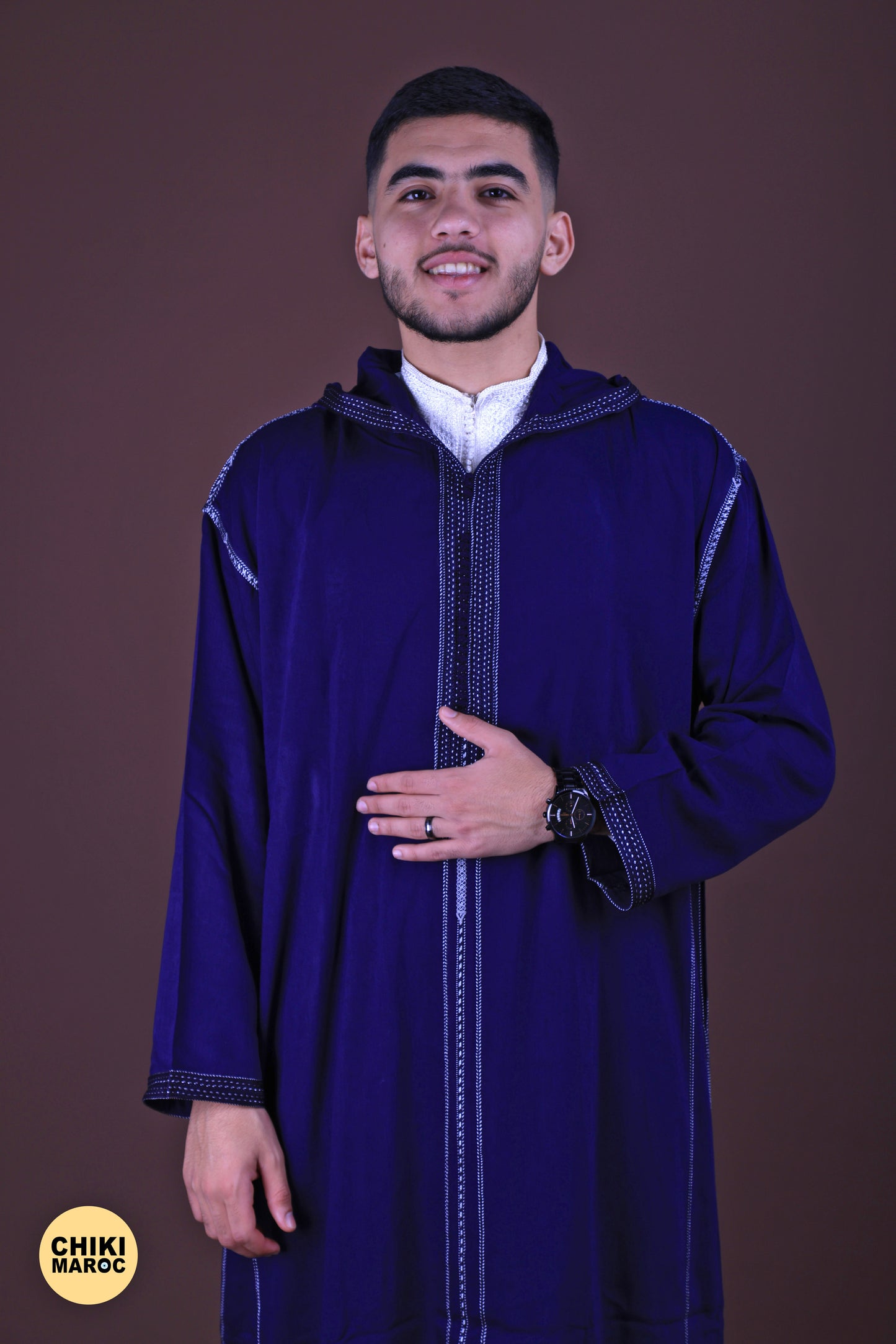 Blue Elegant Hooded Moroccan Djellaba men I Special Elegant Djellaba