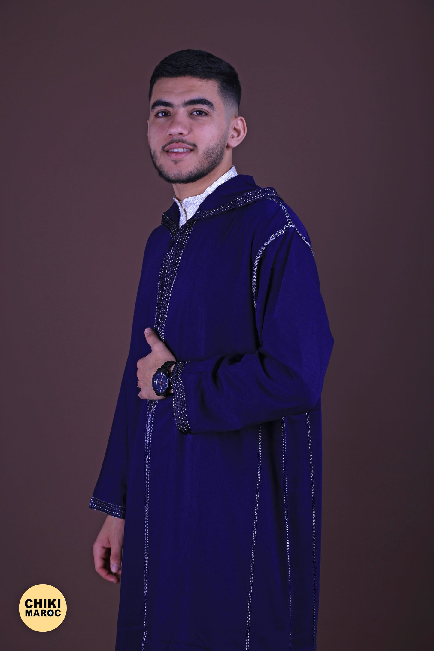 Blue Elegant Hooded Moroccan Djellaba men I Special Elegant Djellaba