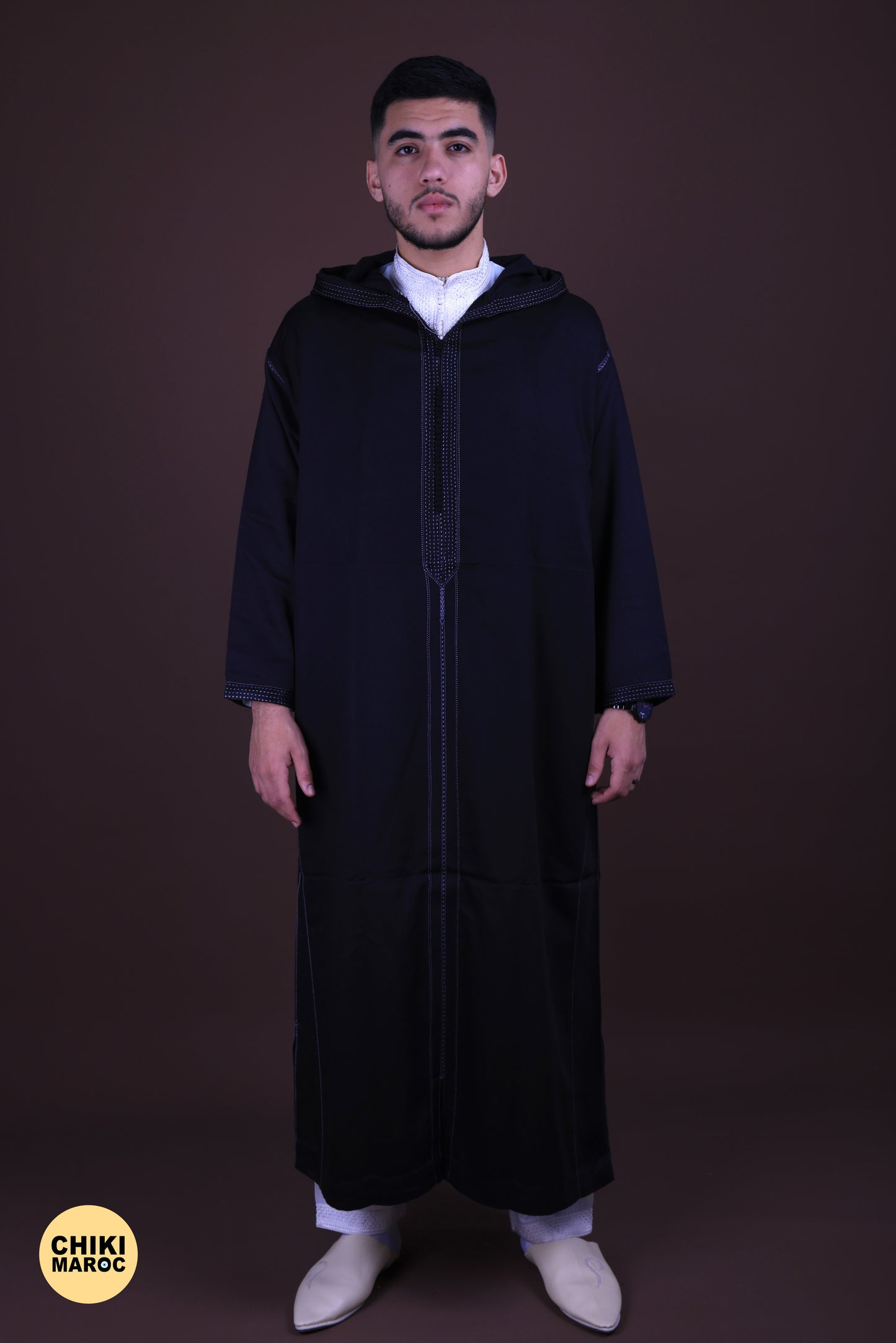 Black Elegant Hooded Moroccan Djellaba men I Special Elegant Djellaba