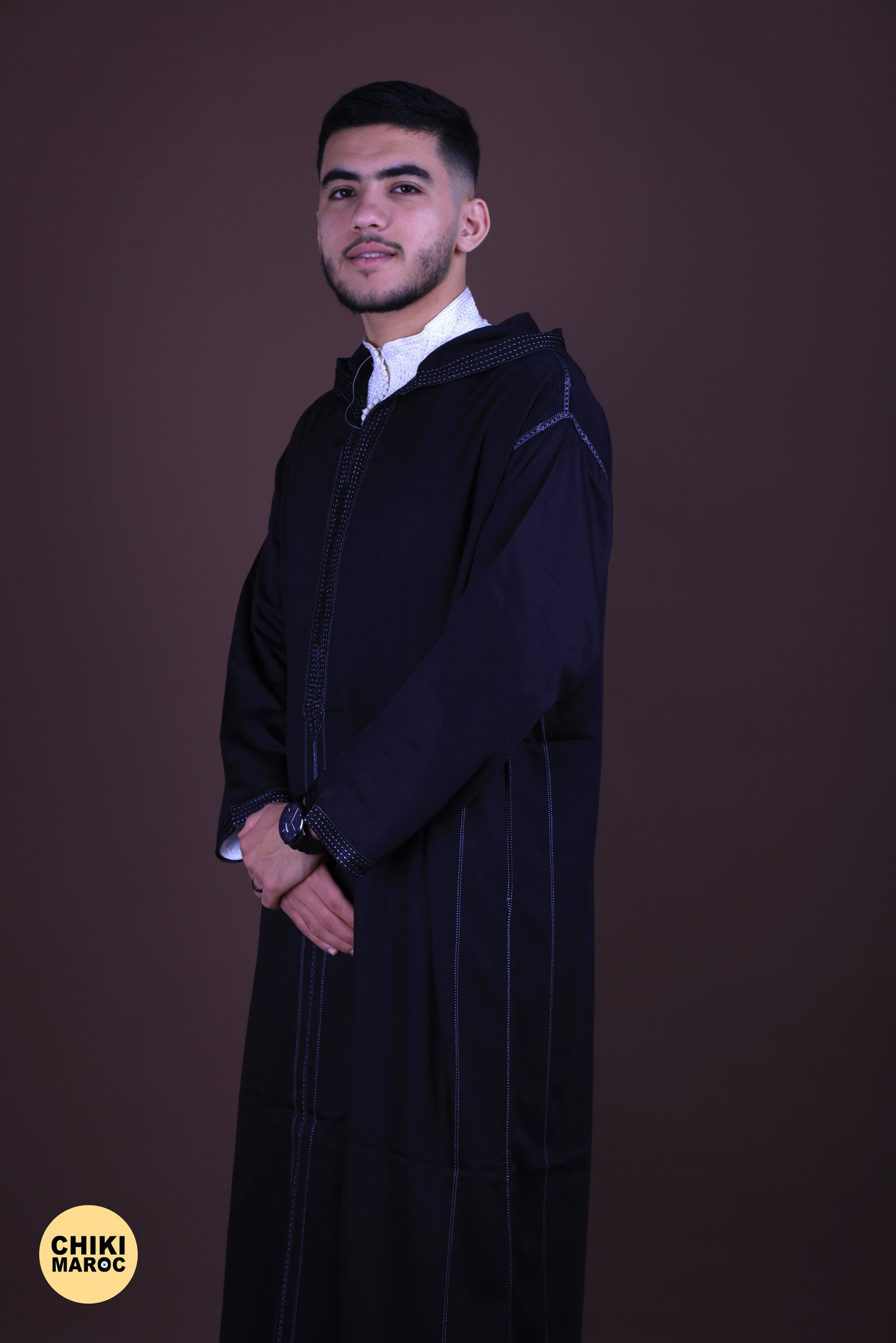 Black Elegant Hooded Moroccan Djellaba men I Special Elegant Djellaba