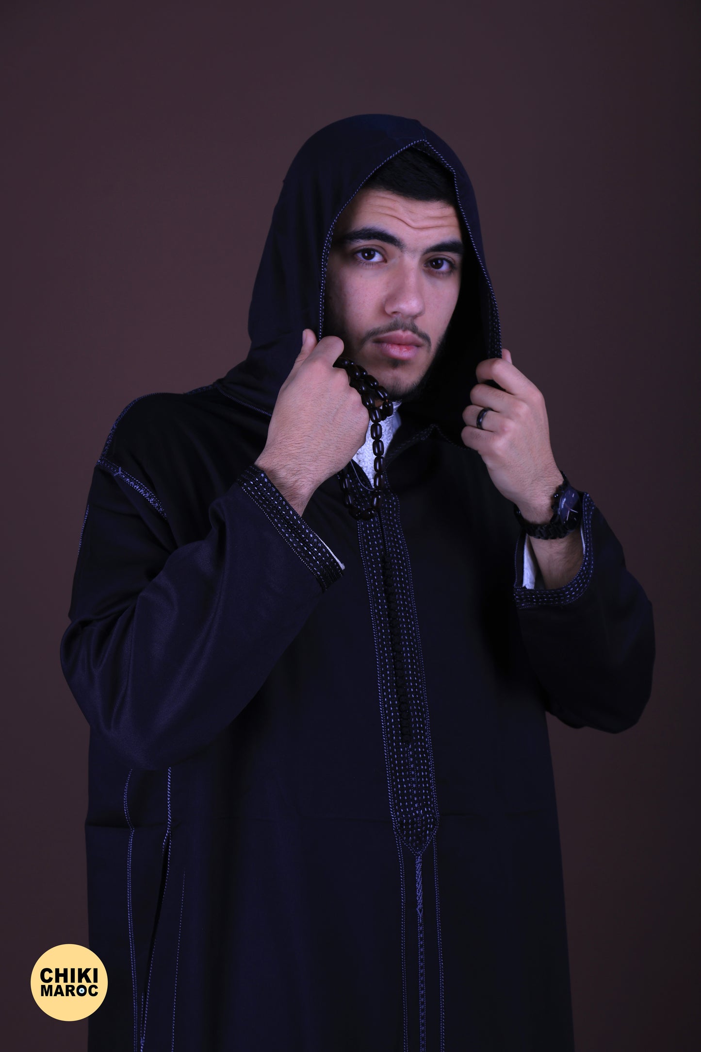 Black Elegant Hooded Moroccan Djellaba men I Special Elegant Djellaba