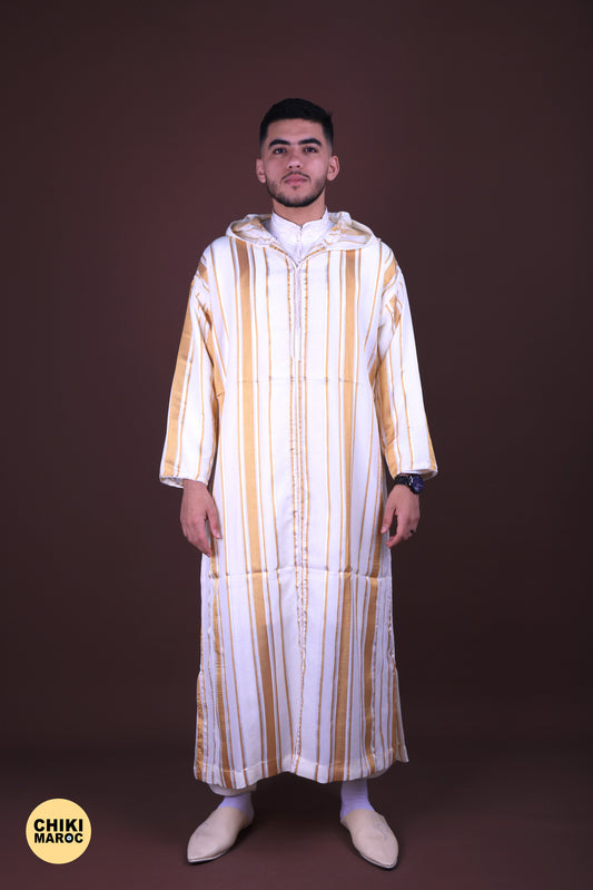 Stripped Elegant Hooded Moroccan Djellaba men I Special Elegant Djellaba