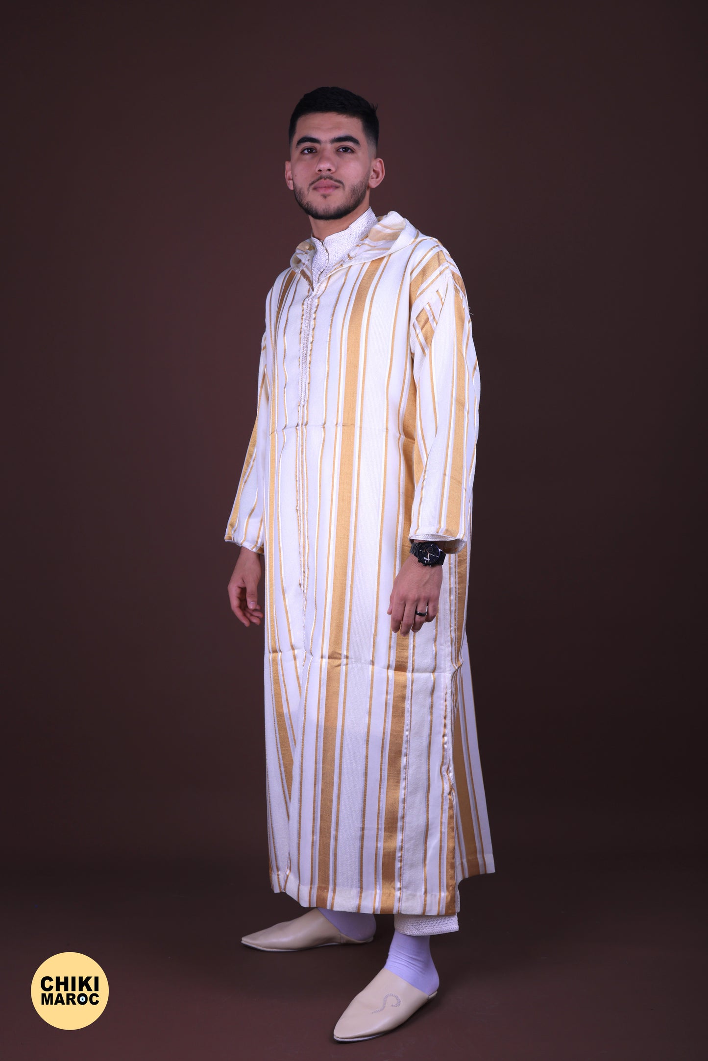 Stripped Elegant Hooded Moroccan Djellaba men I Special Elegant Djellaba