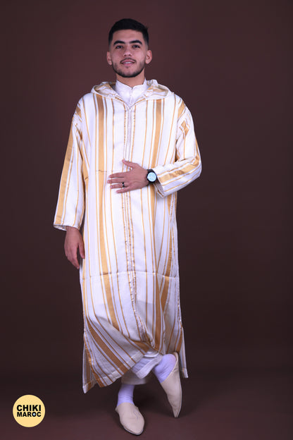 Stripped Elegant Hooded Moroccan Djellaba men I Special Elegant Djellaba