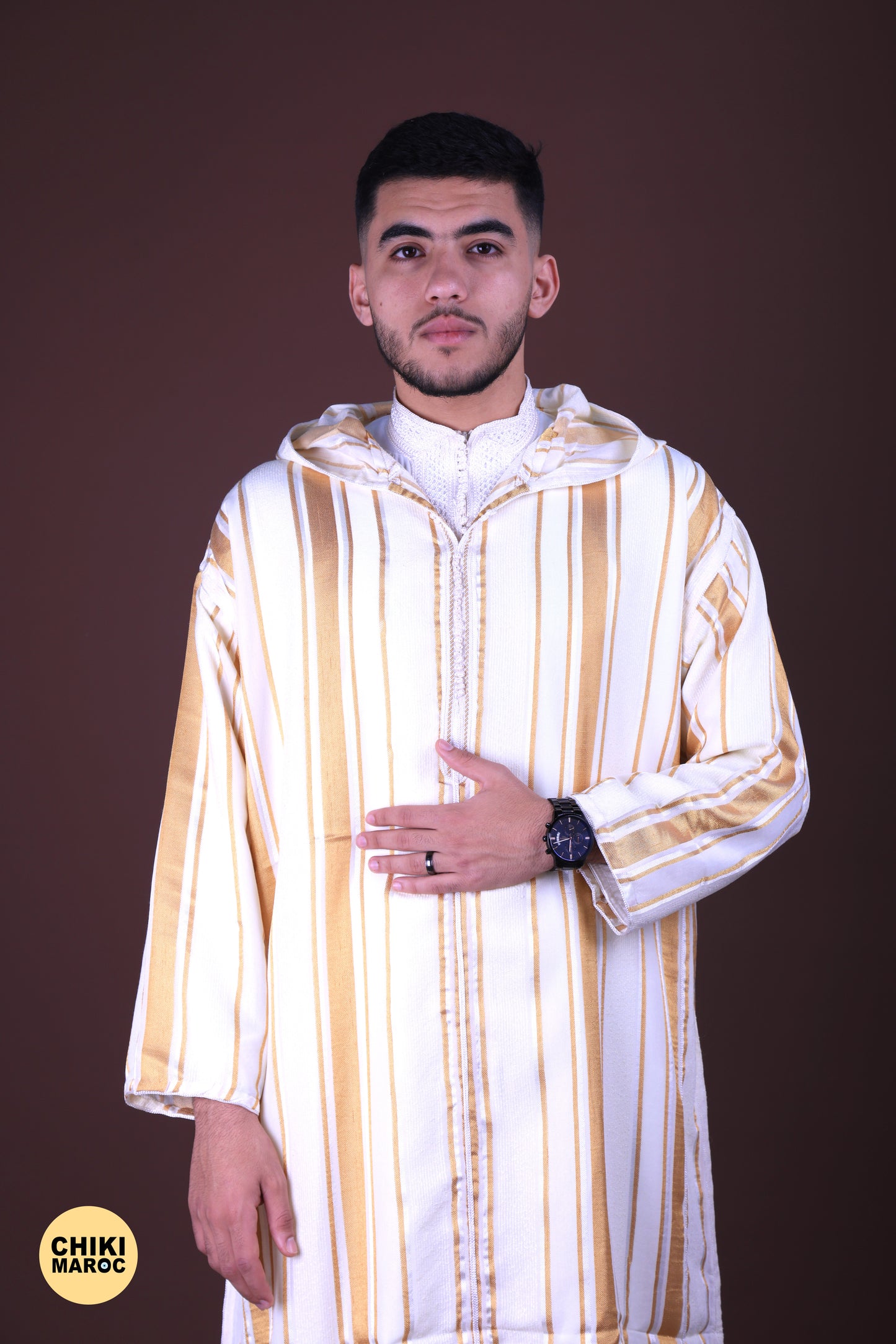 Stripped Elegant Hooded Moroccan Djellaba men I Special Elegant Djellaba