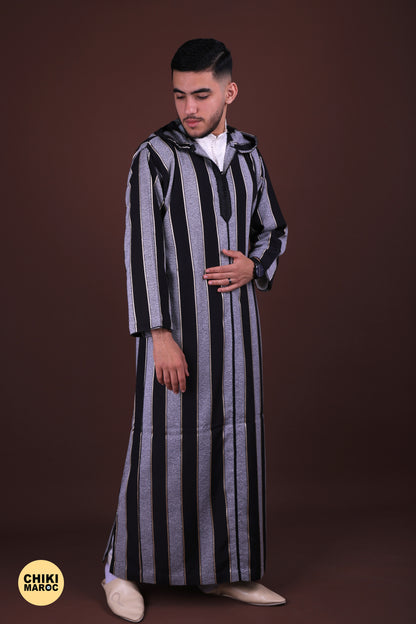 Stripped Elegant Hooded Moroccan Djellaba men I Special Elegant Djellaba