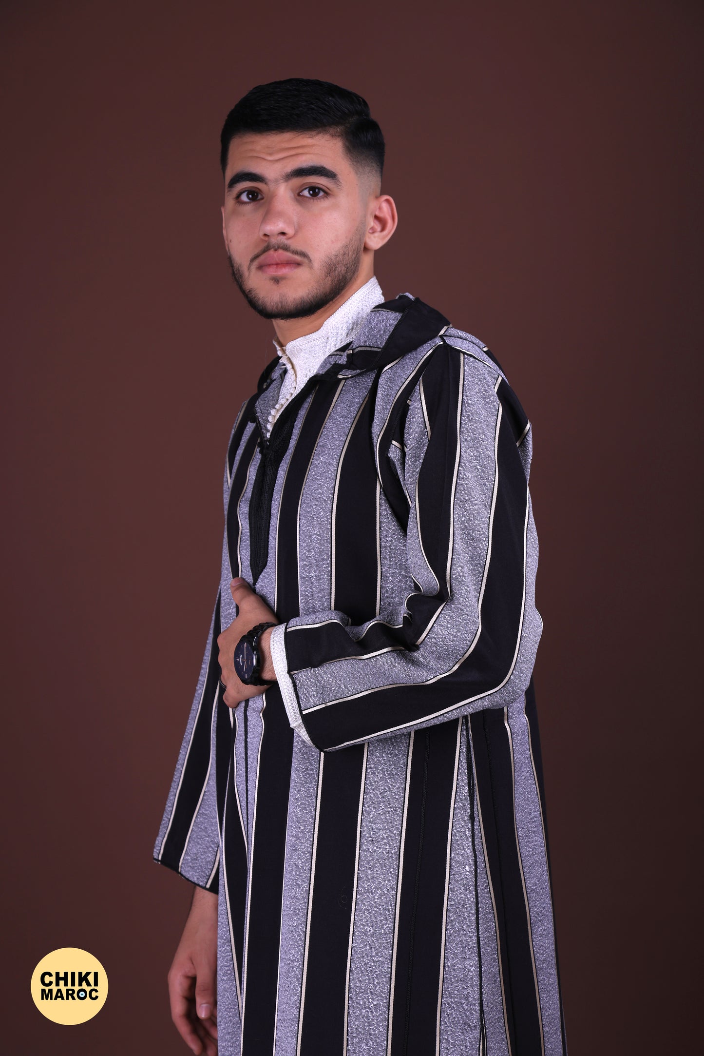 Stripped Elegant Hooded Moroccan Djellaba men I Special Elegant Djellaba