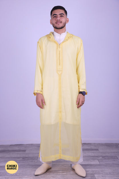 Moroccan Elegant Djellaba - Yellow