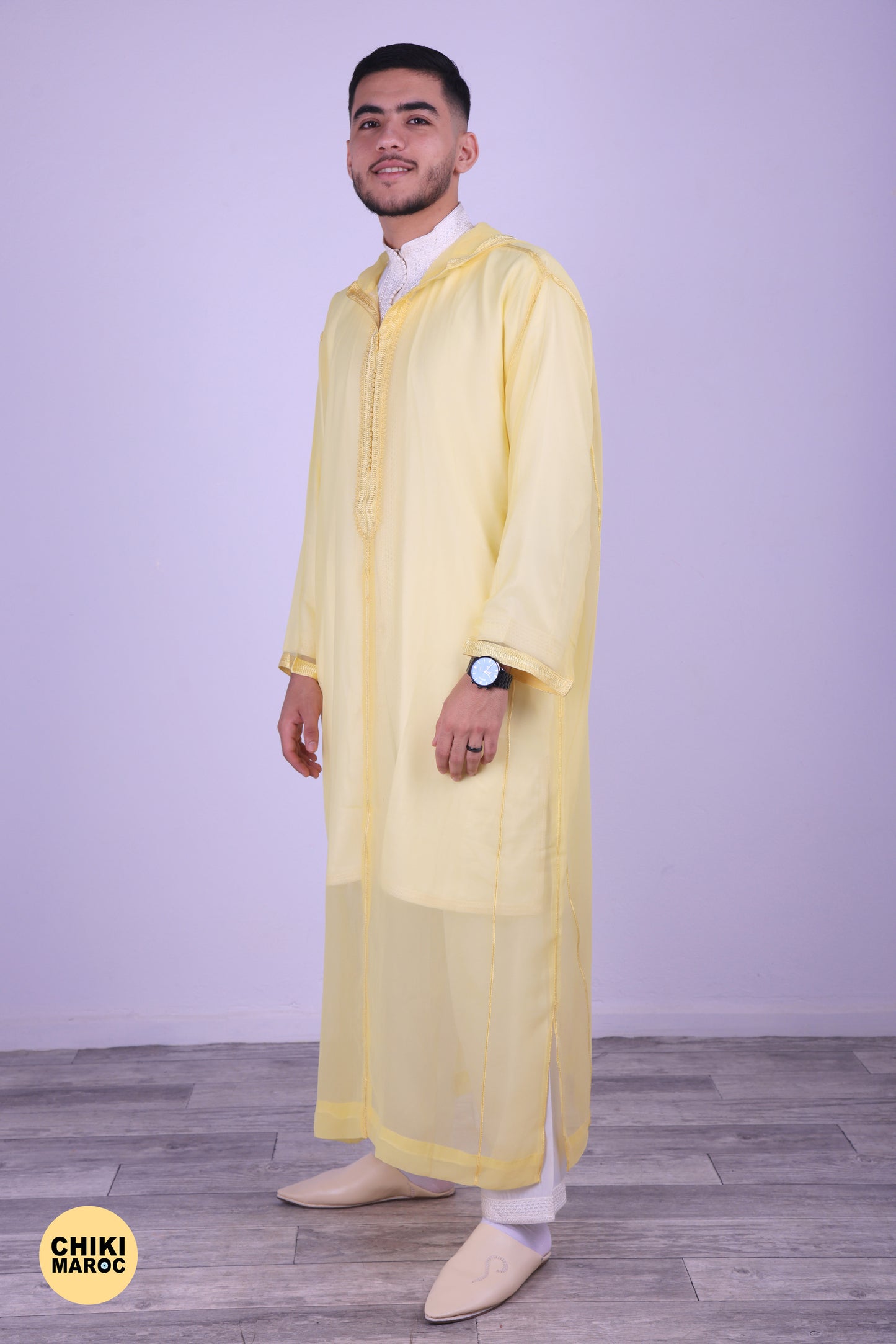 Moroccan Elegant Djellaba - Yellow