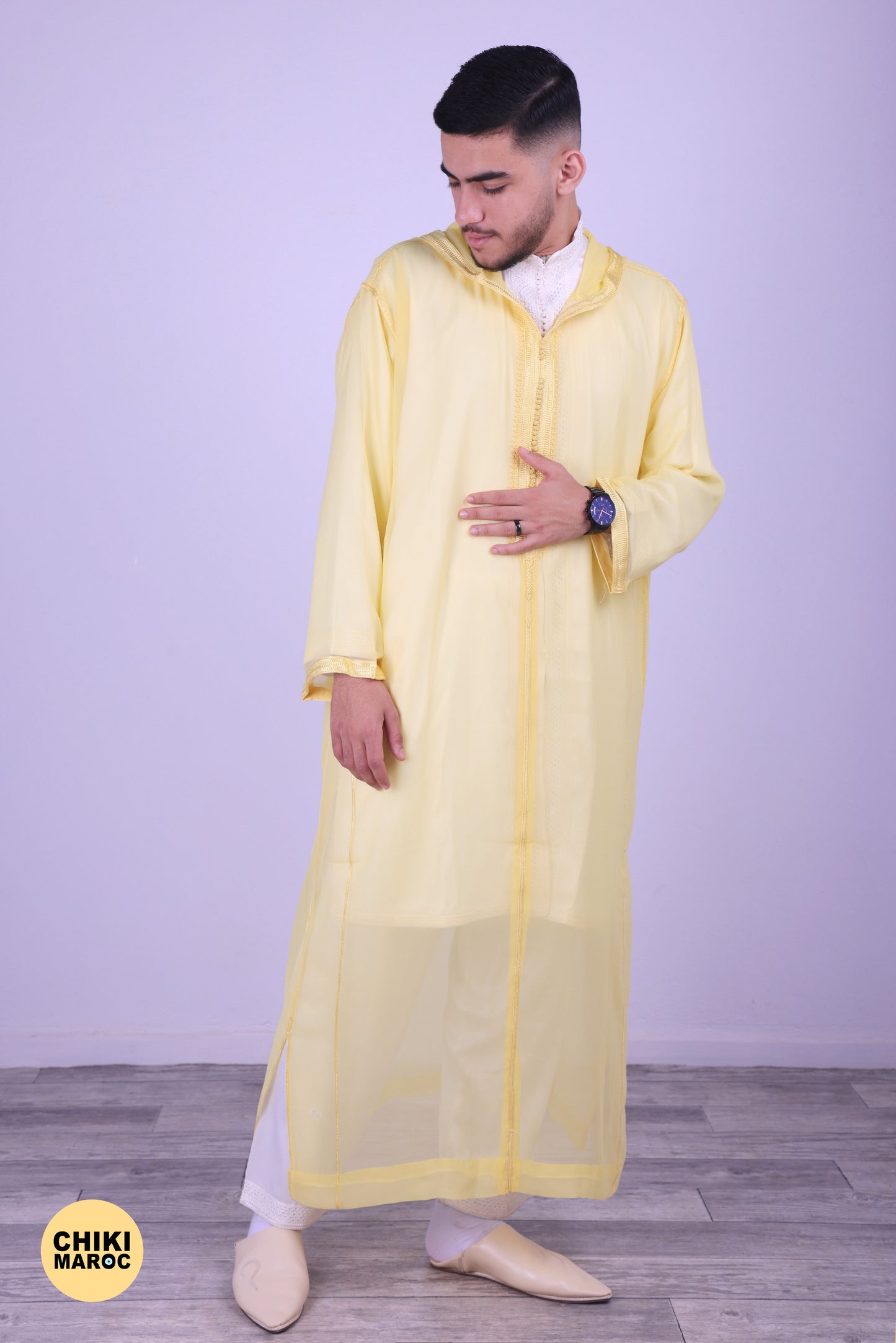 Moroccan Elegant Djellaba - Yellow