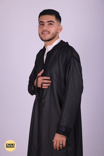 Black Transparent - Elegant Hooded Moroccan Djellaba