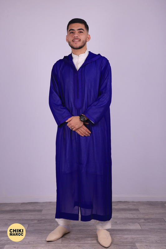 Blue Transparent - Elegant Hooded Moroccan Djellaba