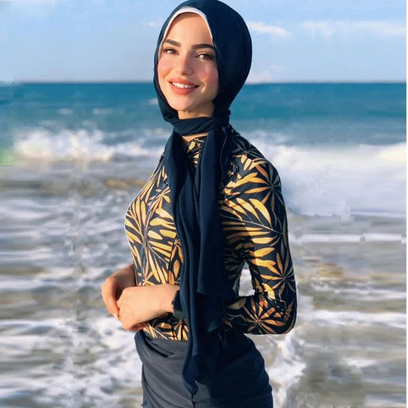 3 Pieces Set Muslim Burkini Swimwear Women's | Stylish and Modest