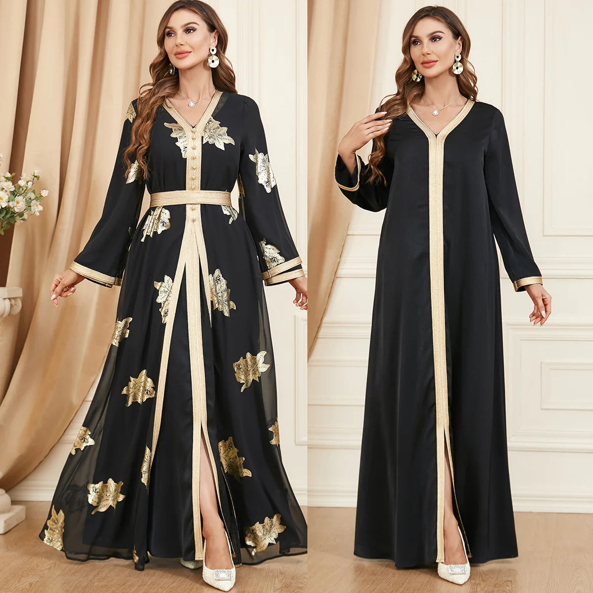 Embroidered Gown for Special Occasions, Muslim Arabic Wedding Dress for Women & Takchita