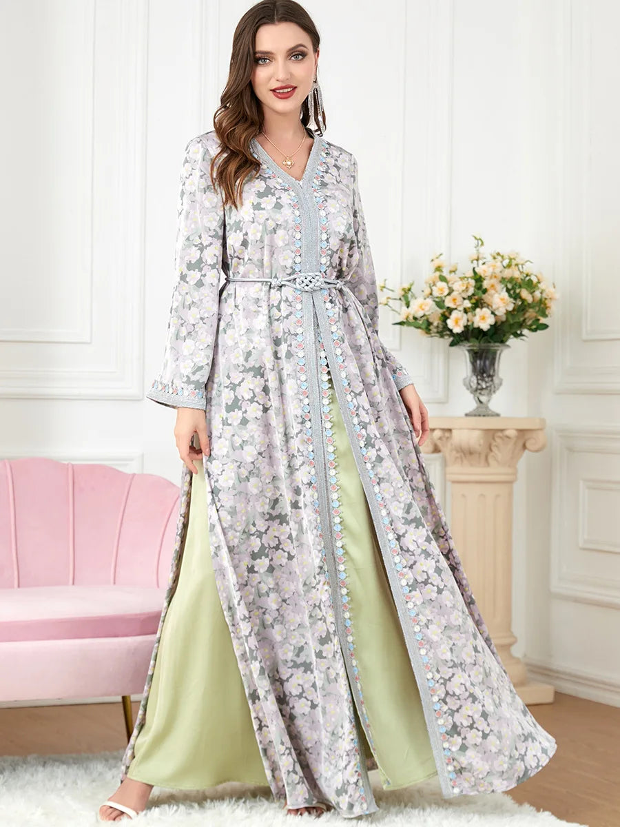 Embroidered Gown for Special Occasions, Muslim Arabic Women Wedding Dress & Takchita