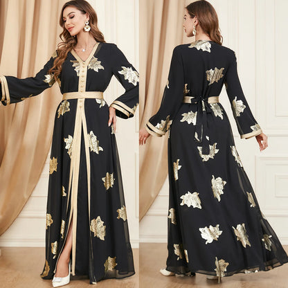 Embroidered Gown for Special Occasions, Muslim Arabic Wedding Dress for Women & Takchita