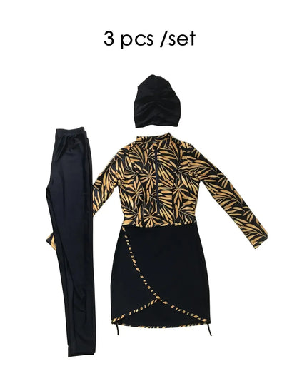 3 Pieces Set Muslim Burkini Swimwear Women's | Stylish and Modest