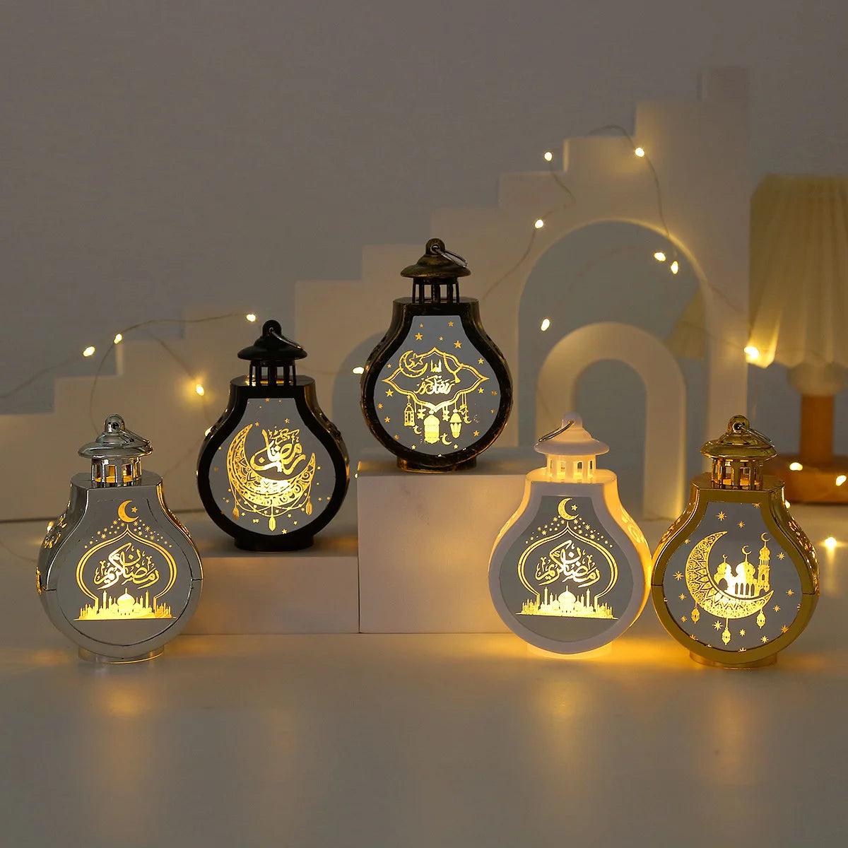 Islamic Mubarak LED Wind Lamp - Ramadan Lantern & 2024 Eid Party Decor