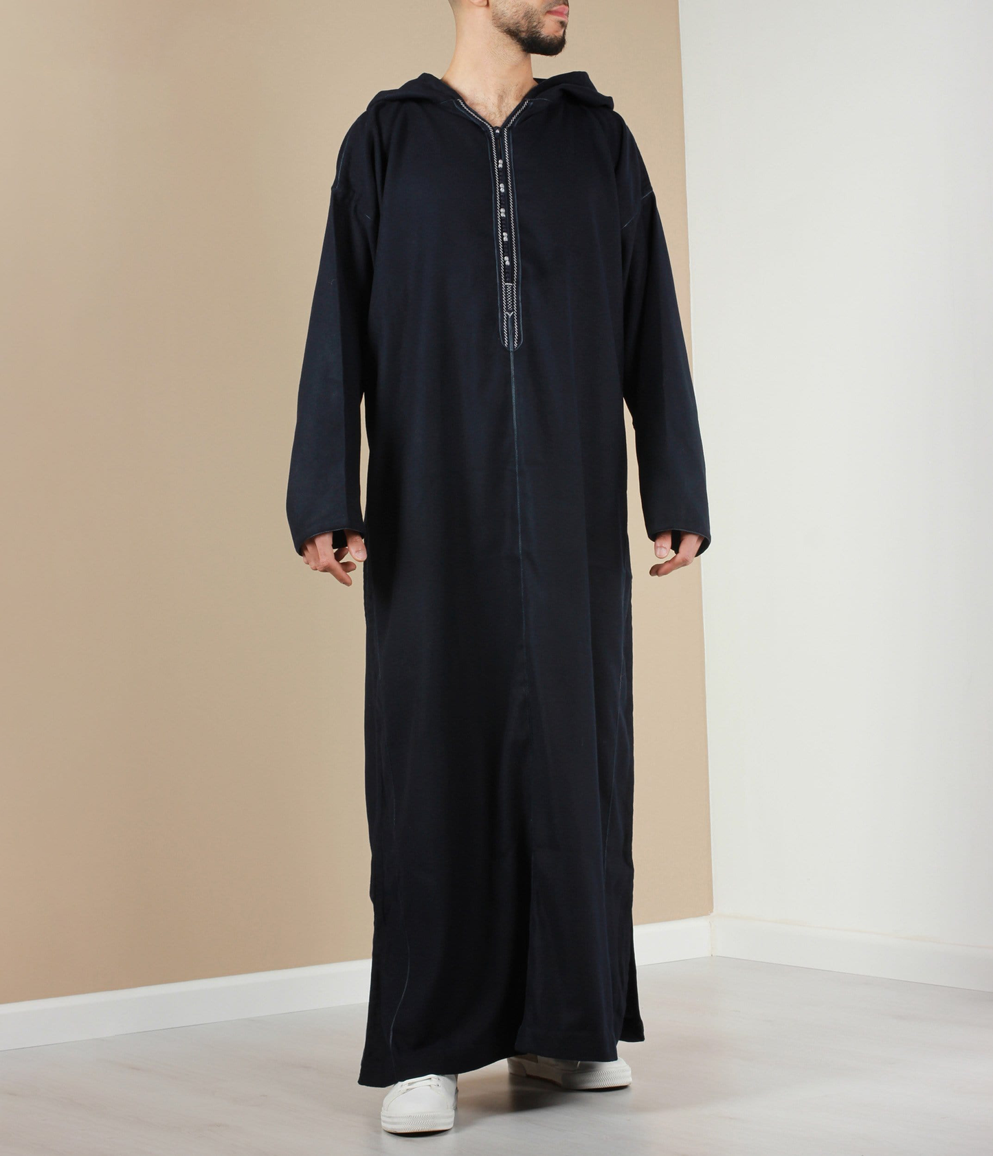 Elegant Moroccan Hooded Djellaba - Moroccan Thobe