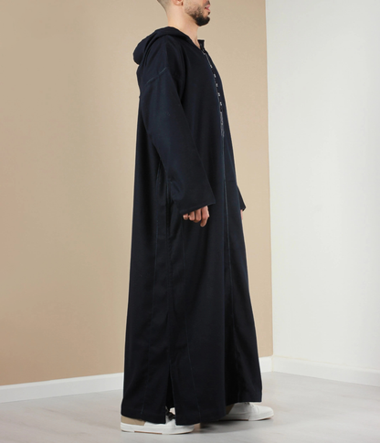 Elegant Moroccan Hooded Djellaba - Moroccan Thobe